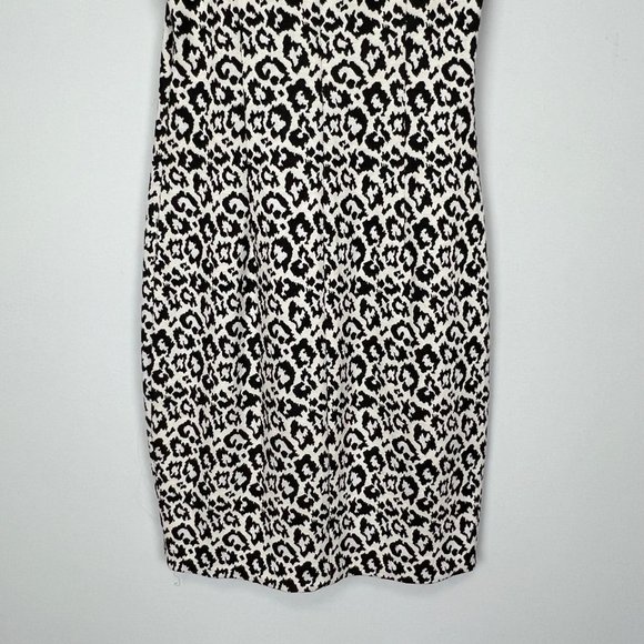 Tibi Womens Snow Leopard Knit Tank Dress Black White Sleeveless Sheath size 2 - Picture 8 of 13